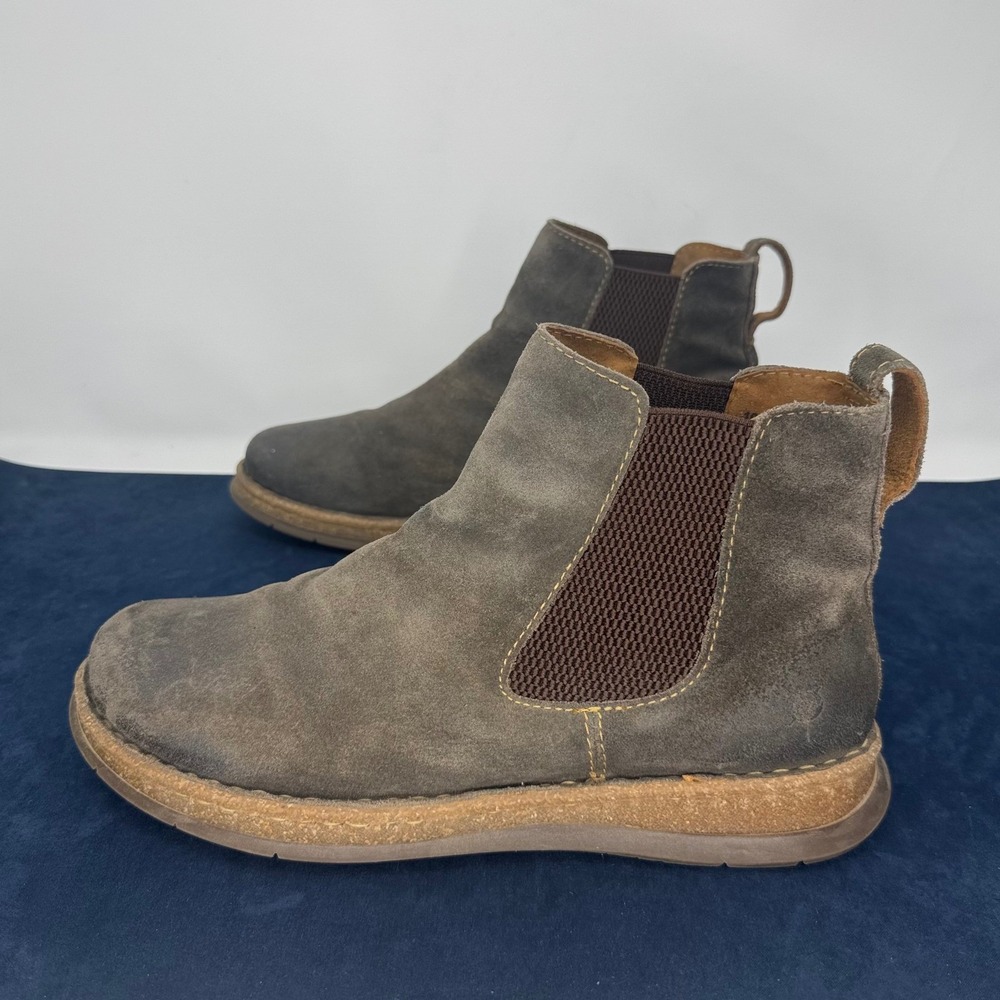 Born Brody Chelsea Boots Taupe Distressed Suede Ankle Chukka Size Men's 10.5 - Picture 3 of 12
